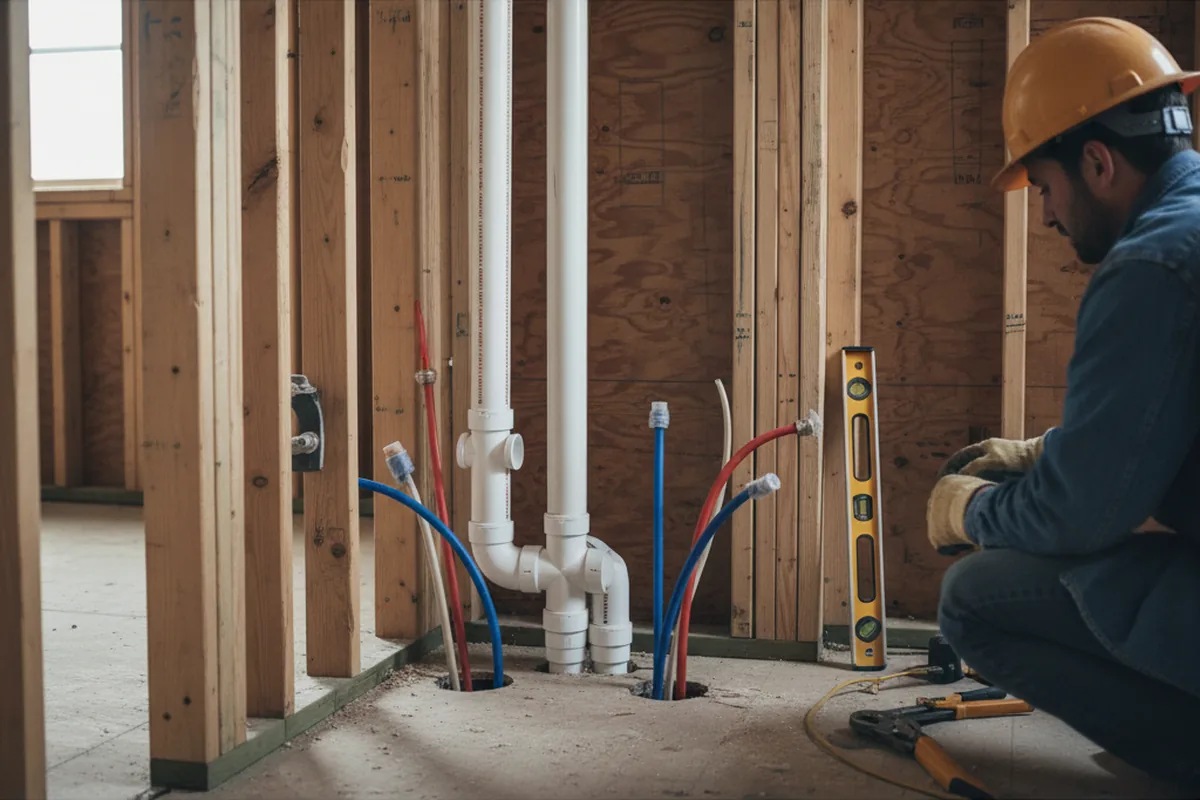Drain and supply rough-in during Leak Detection in Dwale