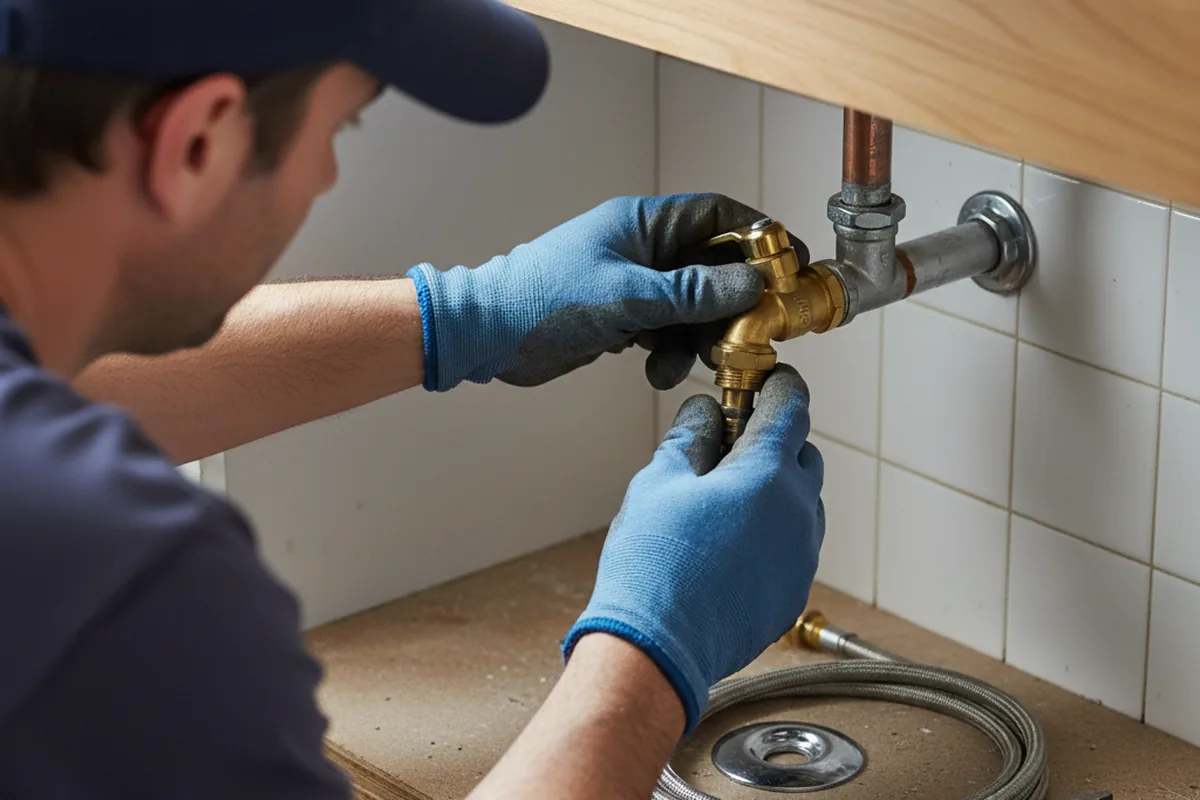 Shutoff valve and fitting work during Emergency Plumbing in Dwale